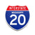 Interstate 20 Mississippi road sign replica front view