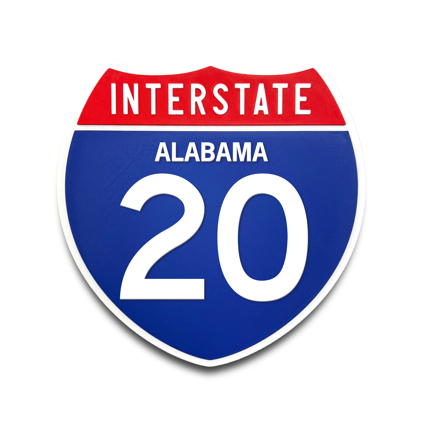 Interstate 20 Alabama road sign replica front view