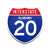 Interstate 20 Alabama road sign replica front view