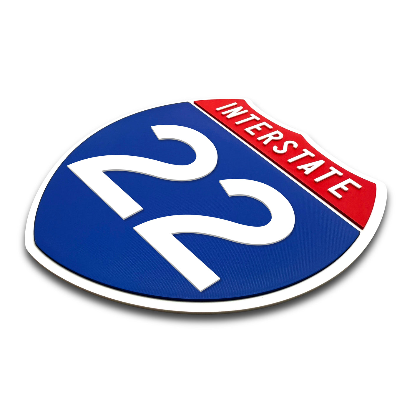 Interstate 22 Number Only road sign replica three quarter view