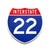 Interstate 22 Number Only road sign replica front view