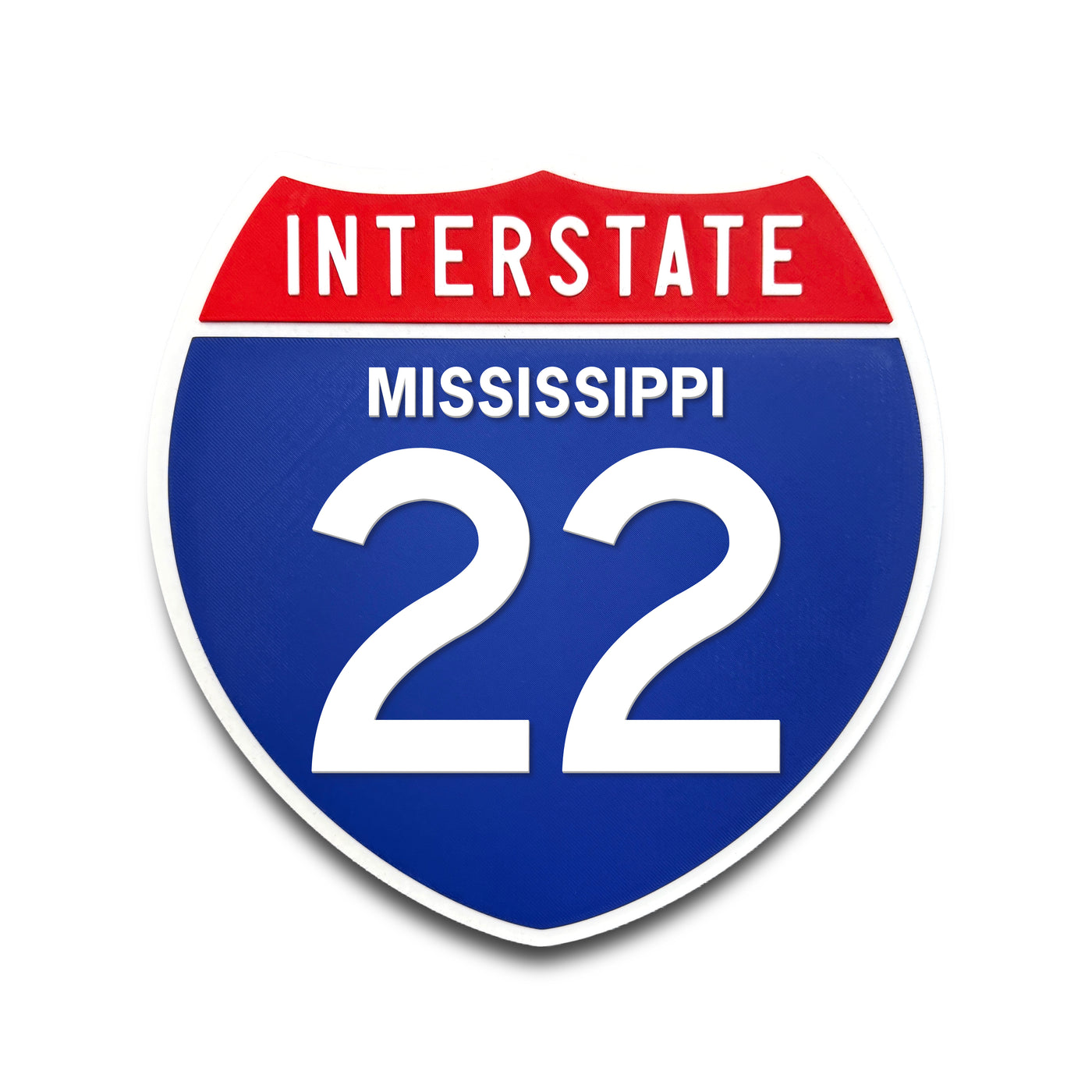 Interstate 22 Mississippi road sign replica front view