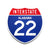 Interstate 22 Alabama road sign replica front view