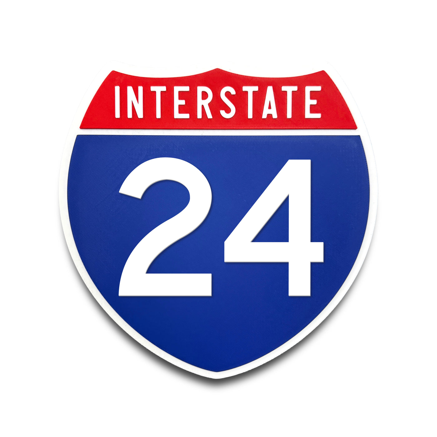 Interstate 24 Number Only road sign replica front view