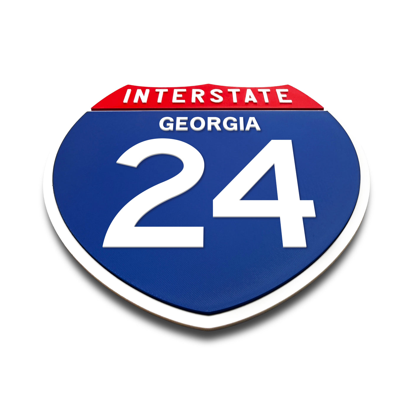 Interstate 24 Georgia road sign replica flat view