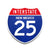 Interstate 25 New Mexico road sign replica front view