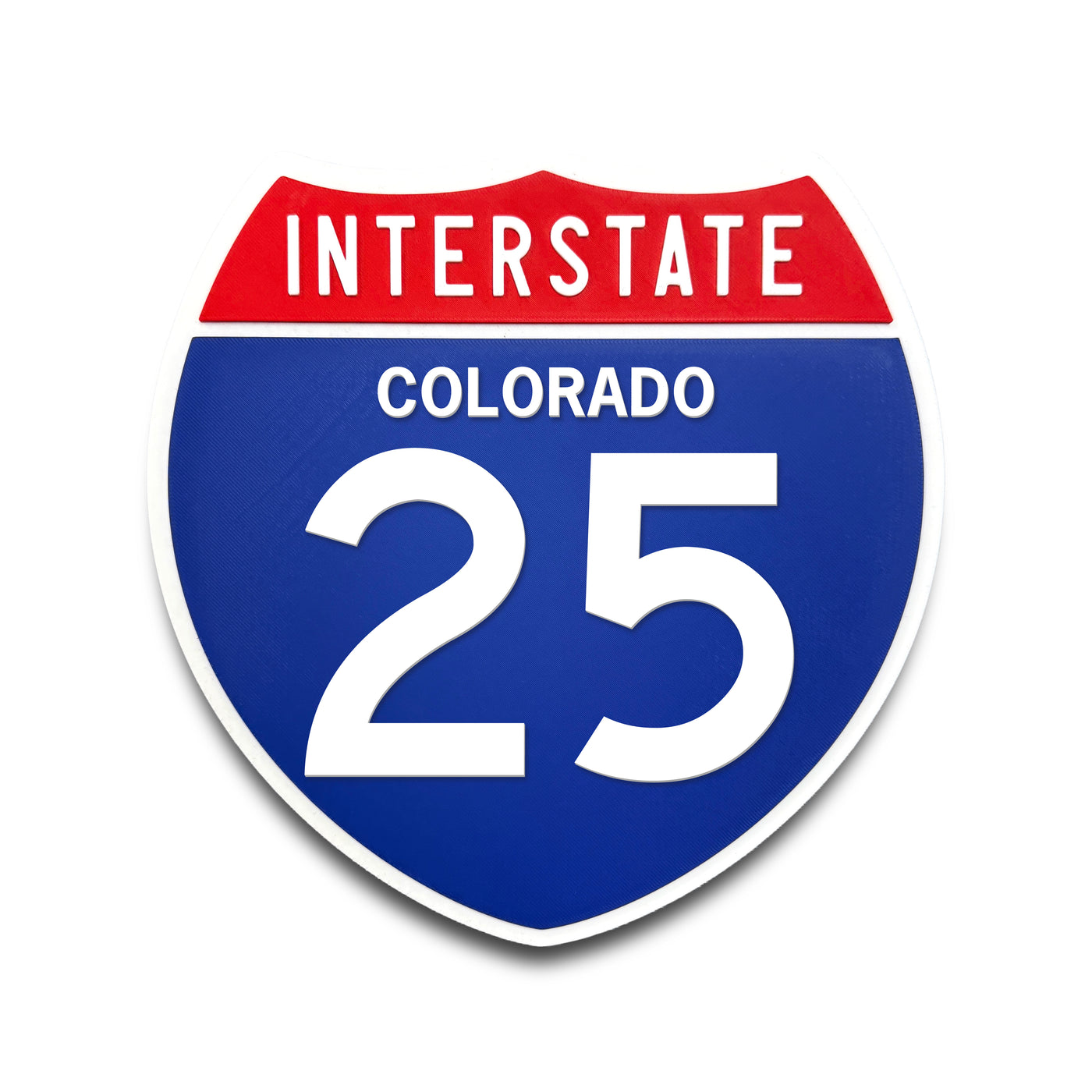 Interstate 25 Colorado road sign replica front view