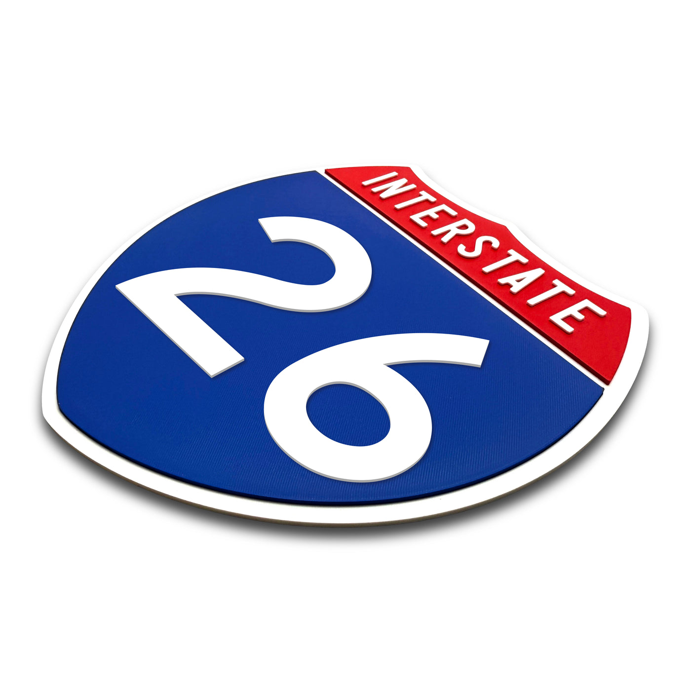 Interstate 26 Number Only road sign replica three quarter view