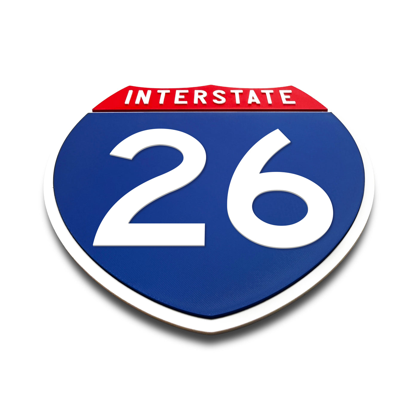 Interstate 26 Number Only road sign replica flat view