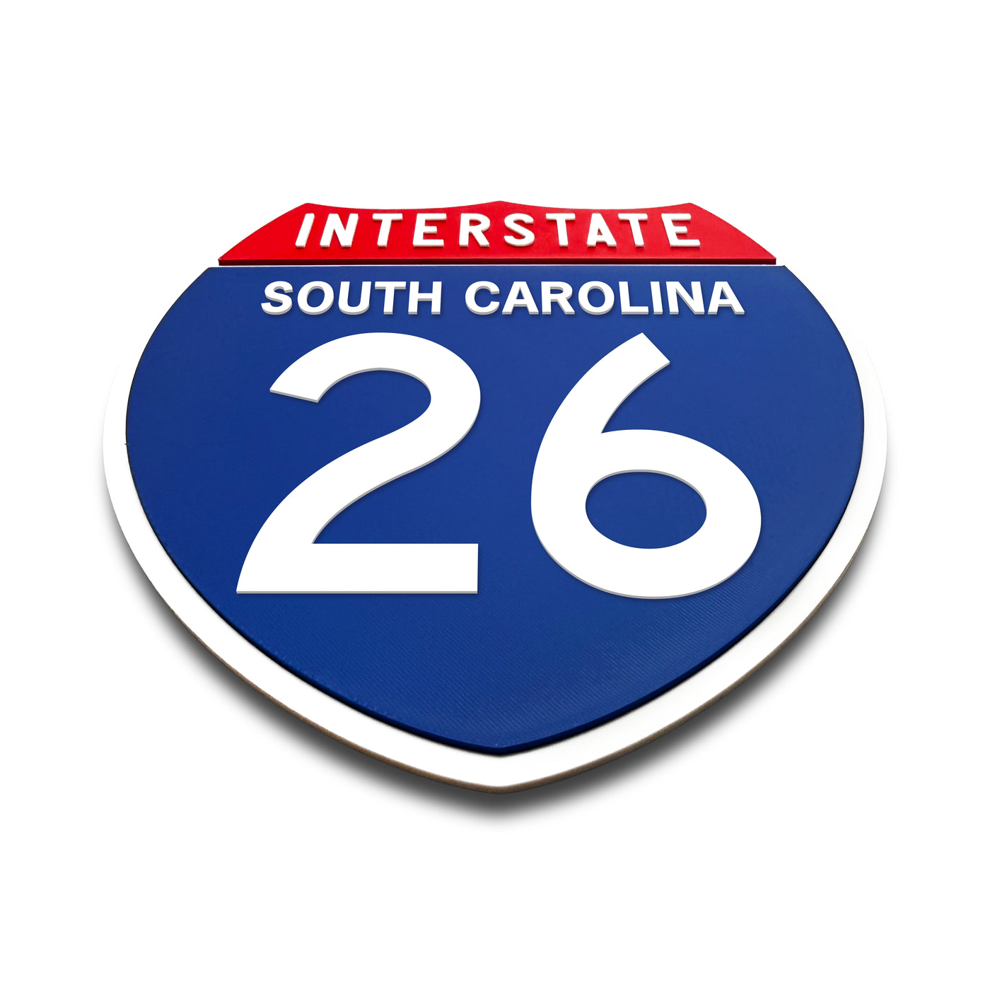 Interstate 26 South Carolina road sign replica flat view