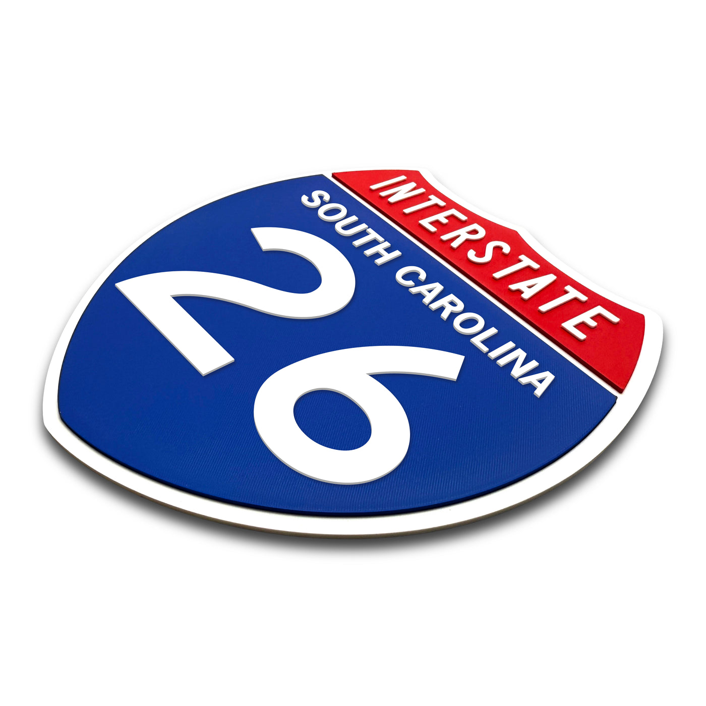 Interstate 26 South Carolina road sign replica three-quarter view