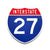 Interstate 27 Number Only road sign replica front view