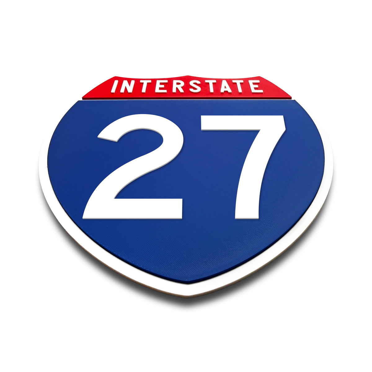 Interstate 27 Number Only road sign replica flat view