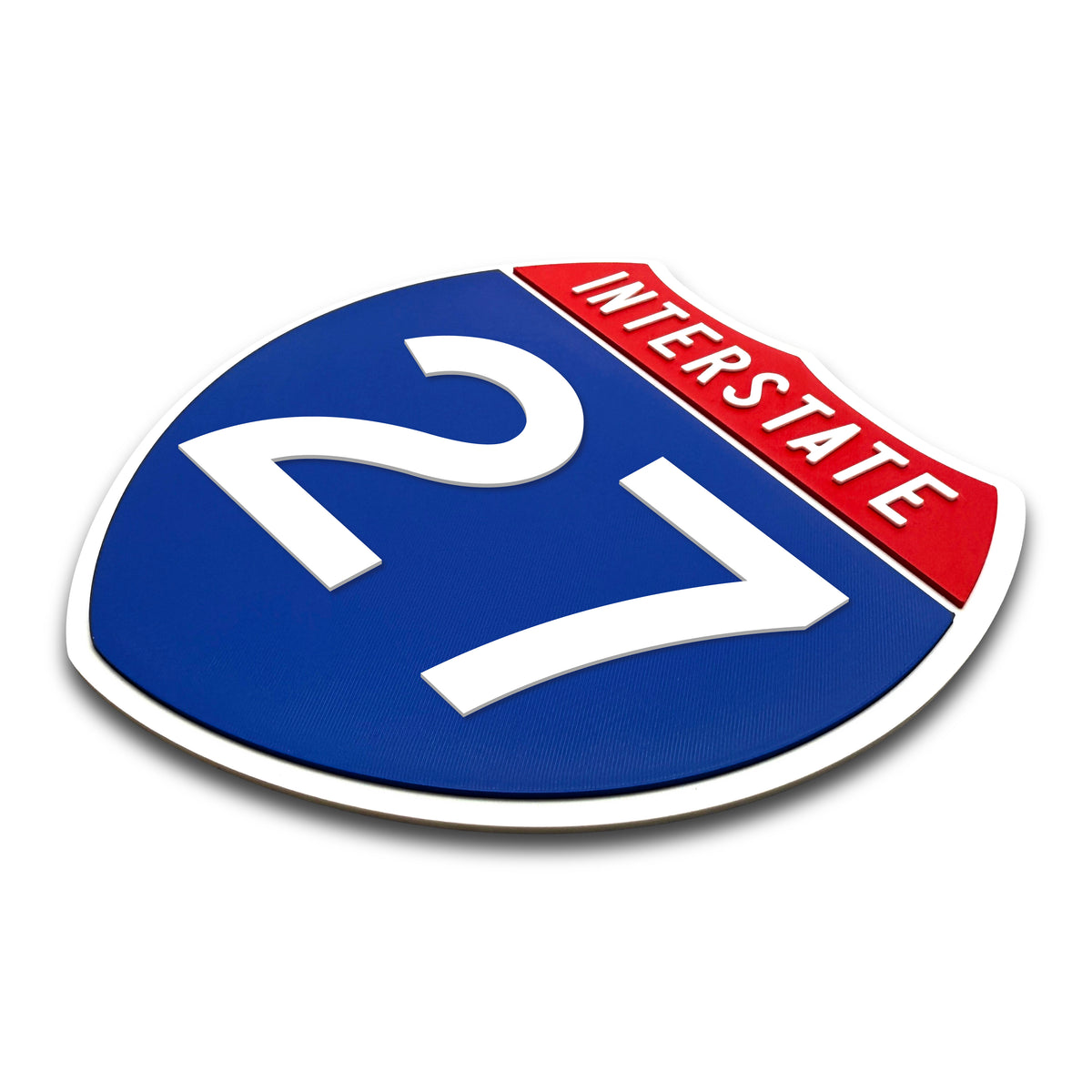 Interstate 27 Number Only road sign replica three quarter view