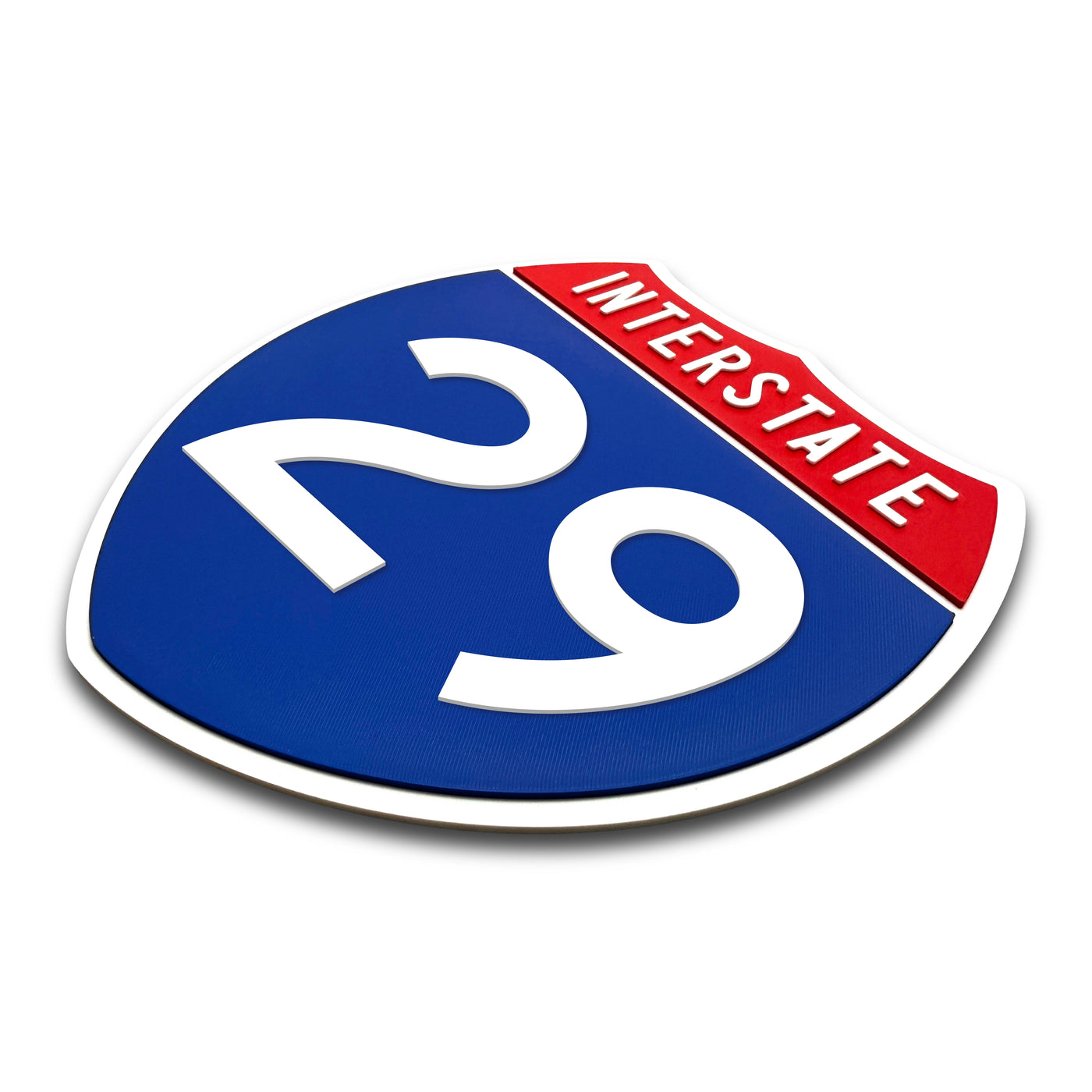 Interstate 29 Number Only road sign replica three quarter view