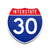 Interstate 30 Number Only road sign replica front view