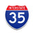 Interstate 35 Number Only road sign replica front view