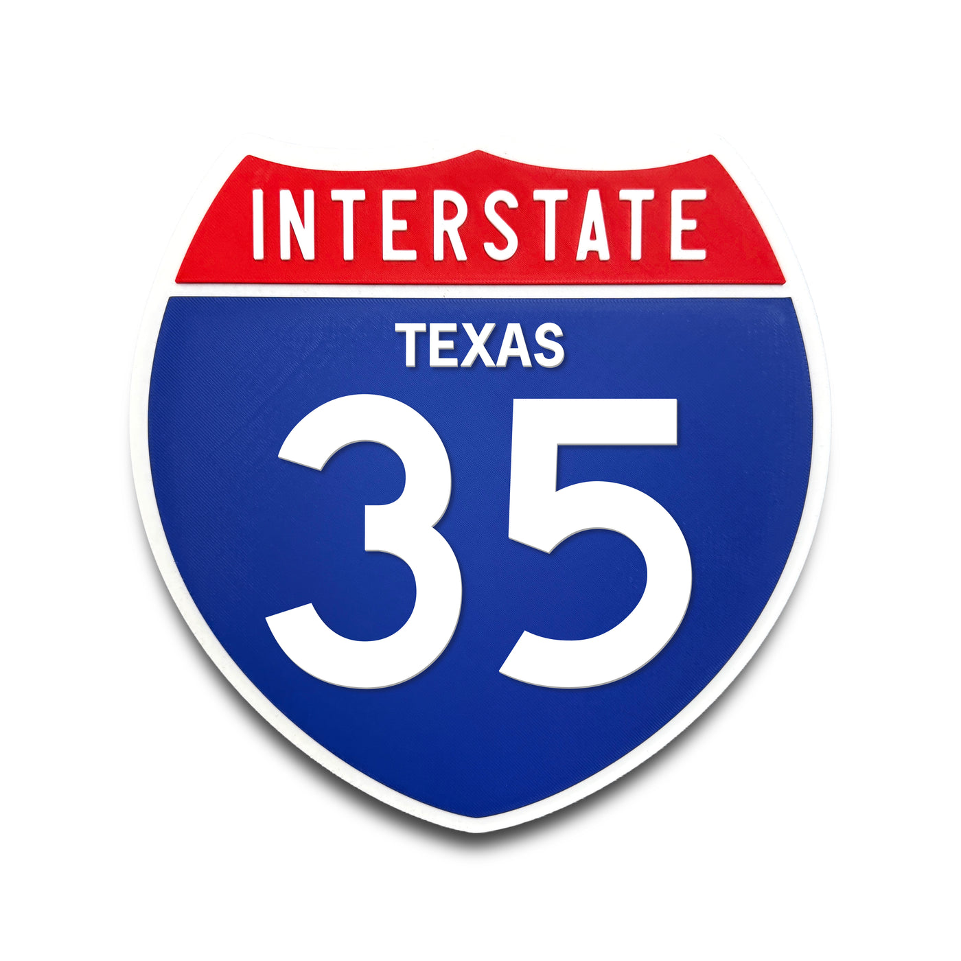 Interstate 35 Texas road sign replica front view
