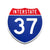 Interstate 37 Number Only road sign replica front view
