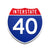 Interstate 40 Number Only road sign replica front view