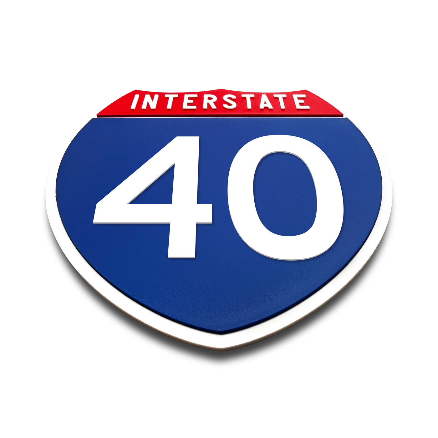Interstate 40 Number Only road sign replica flat view