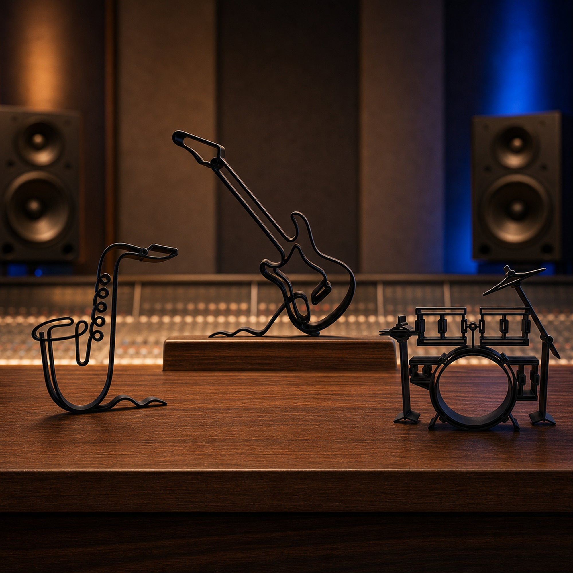 Musical Instruments Line Art Sculpture Collection