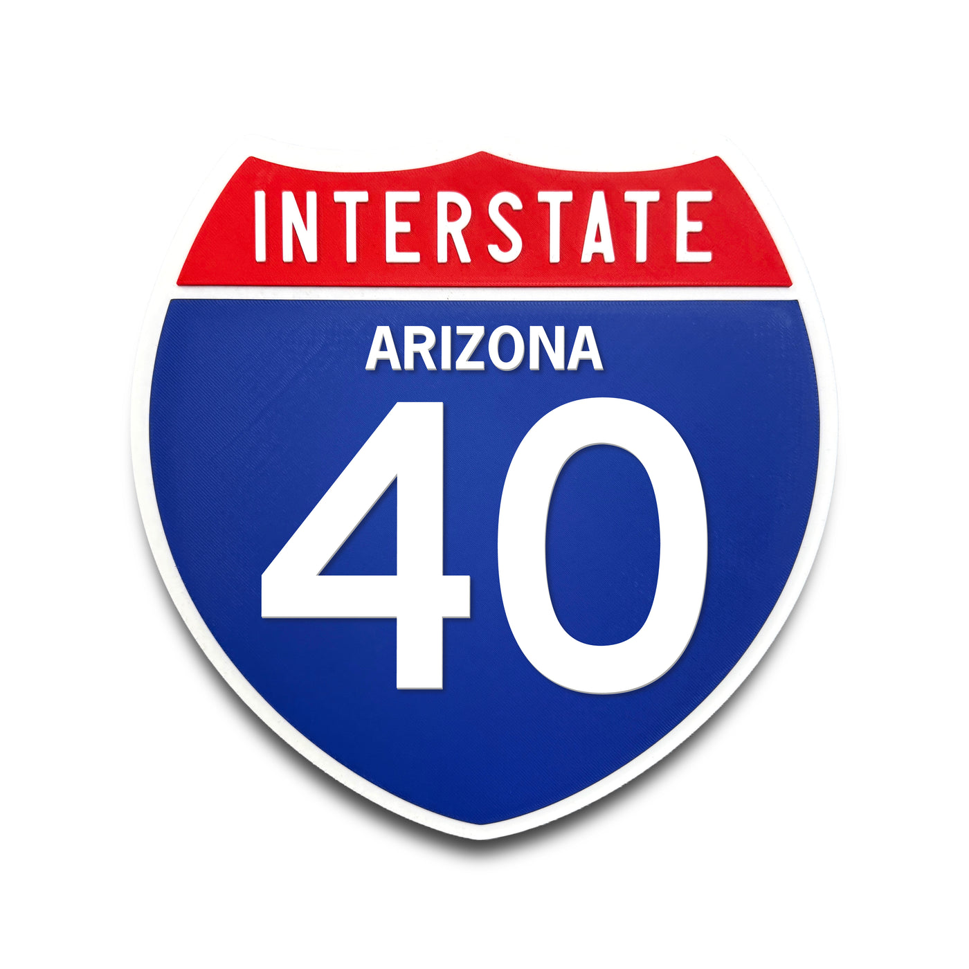 Interstate 40 Arizona road sign replica front view