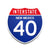 Interstate 40 New Mexico road sign replica front view