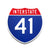 Interstate 41 Number Only road sign replica front view