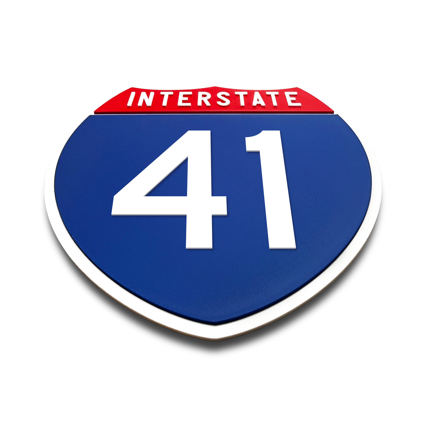 Interstate 41 Number Only road sign replica flat view