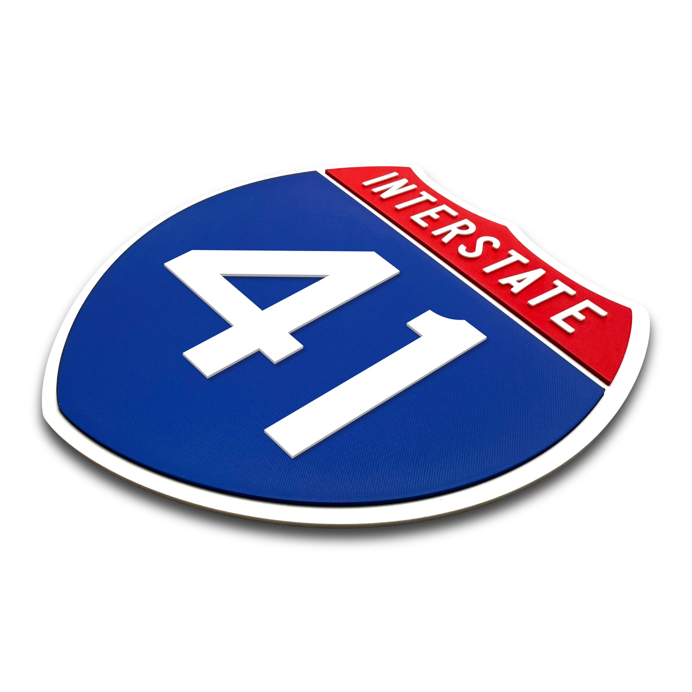 Interstate 41 Number Only road sign replica three quarter view