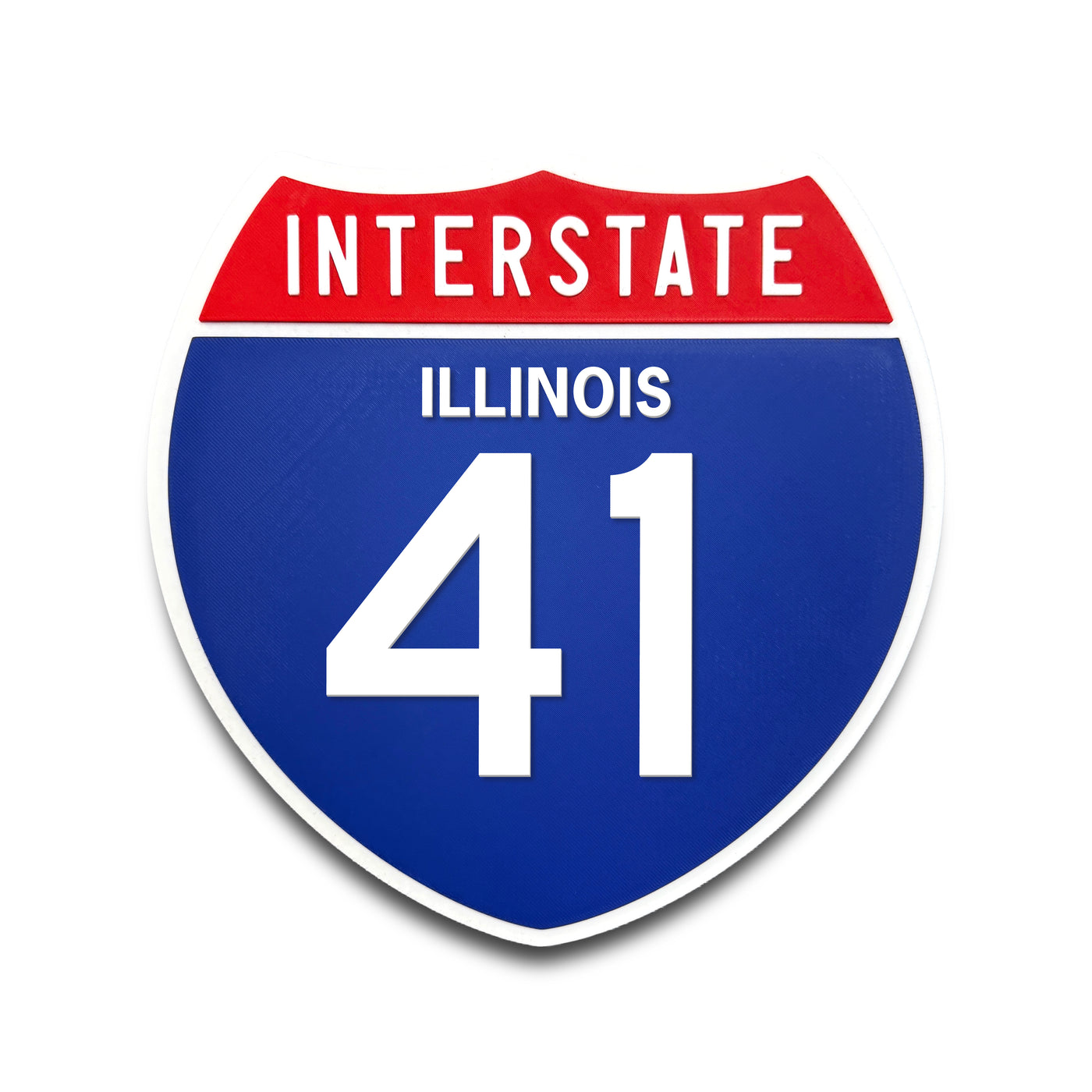 Interstate 41 Illinois road sign replica front view
