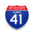 Interstate 41 Illinois road sign replica front view