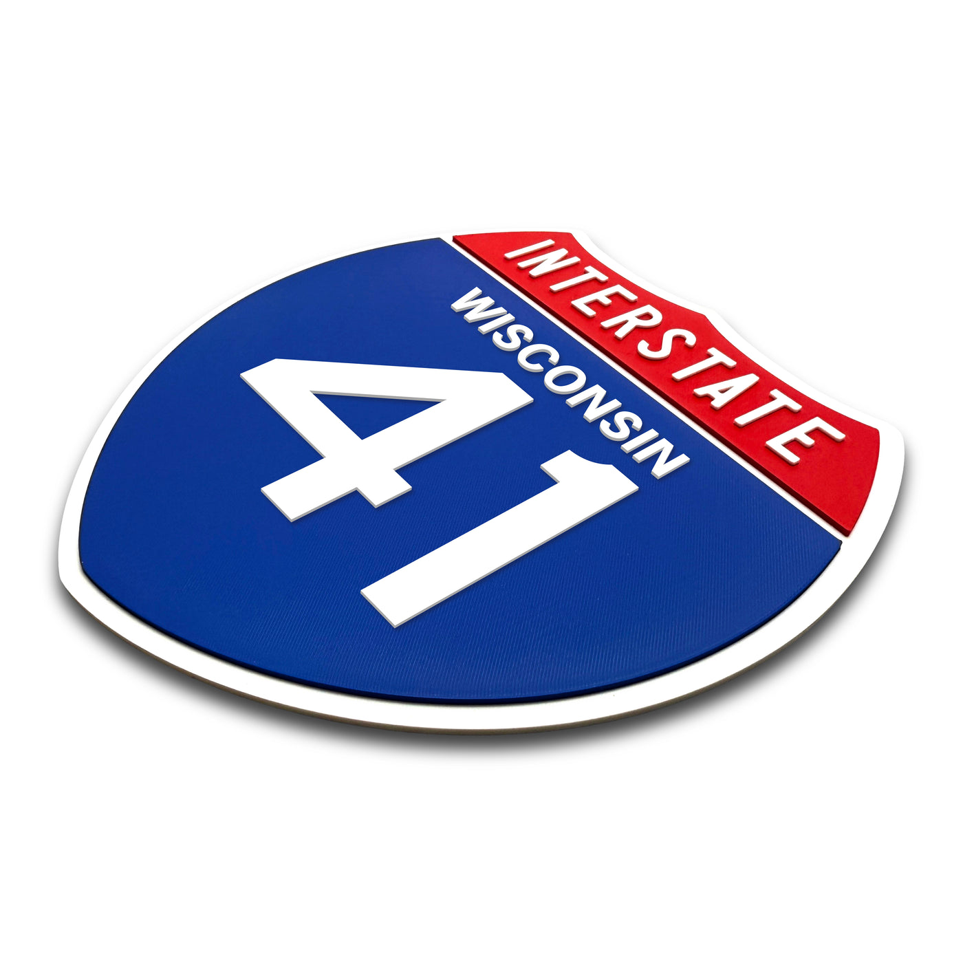Interstate 41 Wisconsin road sign replica three-quarter view