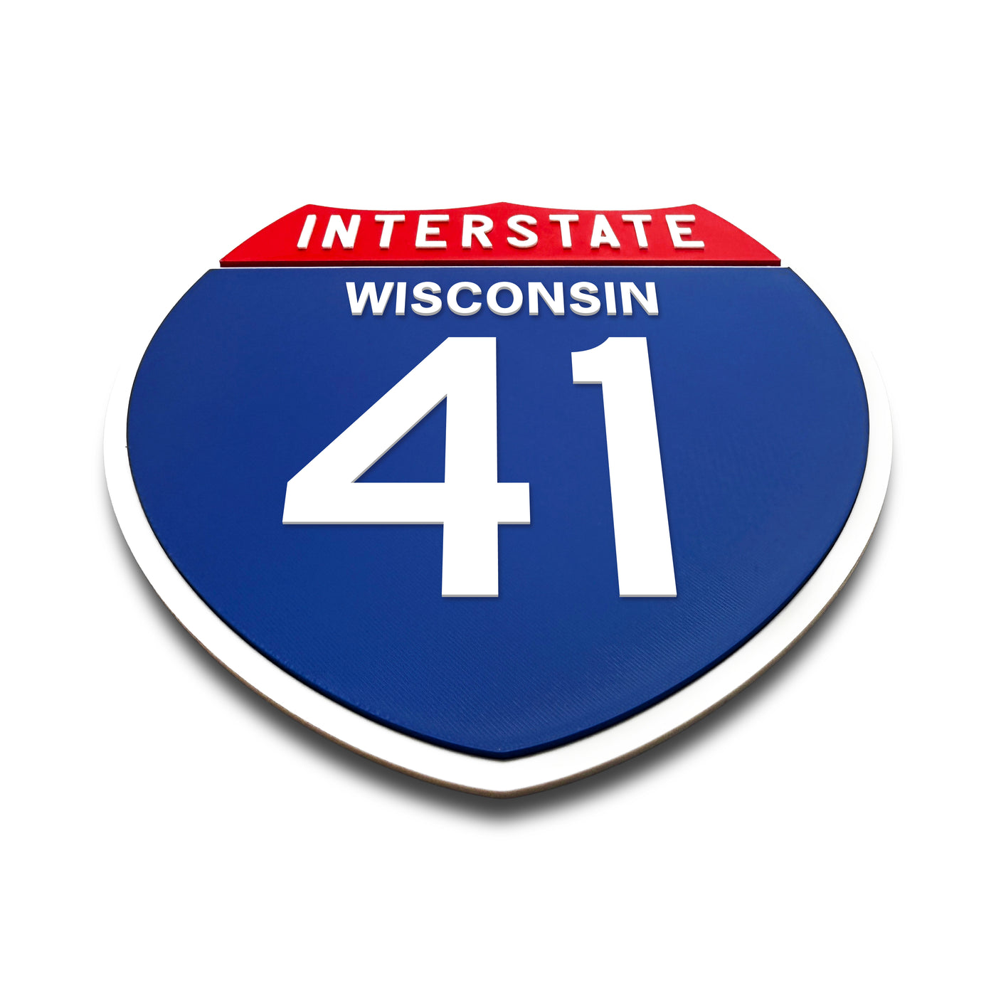 Interstate 41 Wisconsin road sign replica flat view