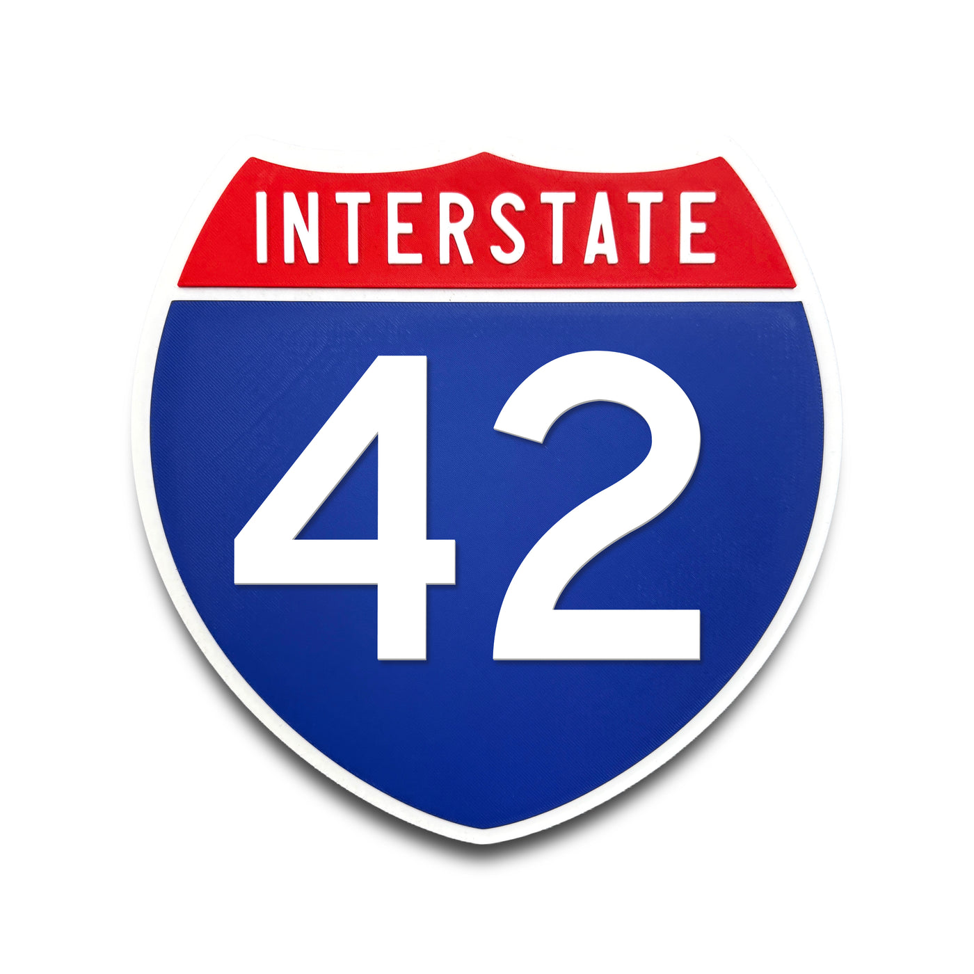 Interstate 42 Number Only road sign replica front view