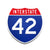 Interstate 42 Number Only road sign replica front view