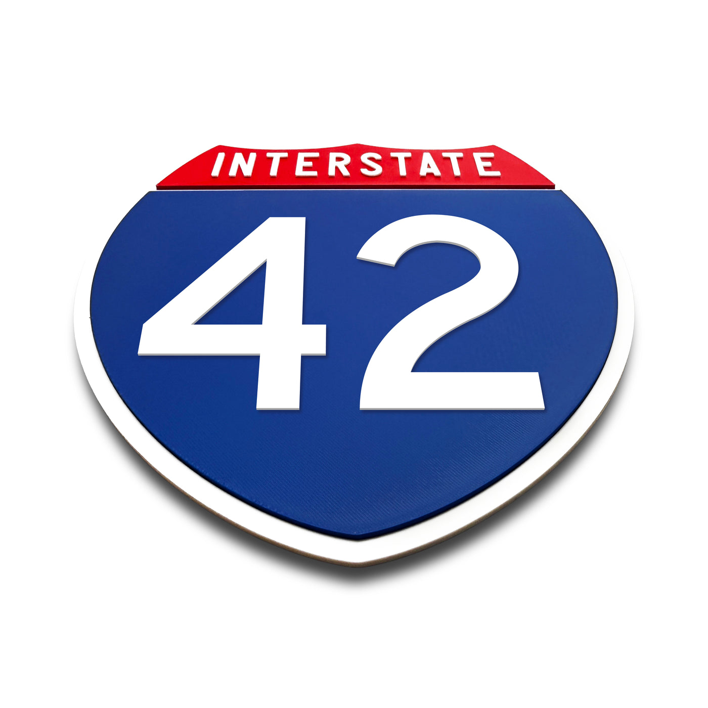Interstate 42 Number Only road sign replica flat view