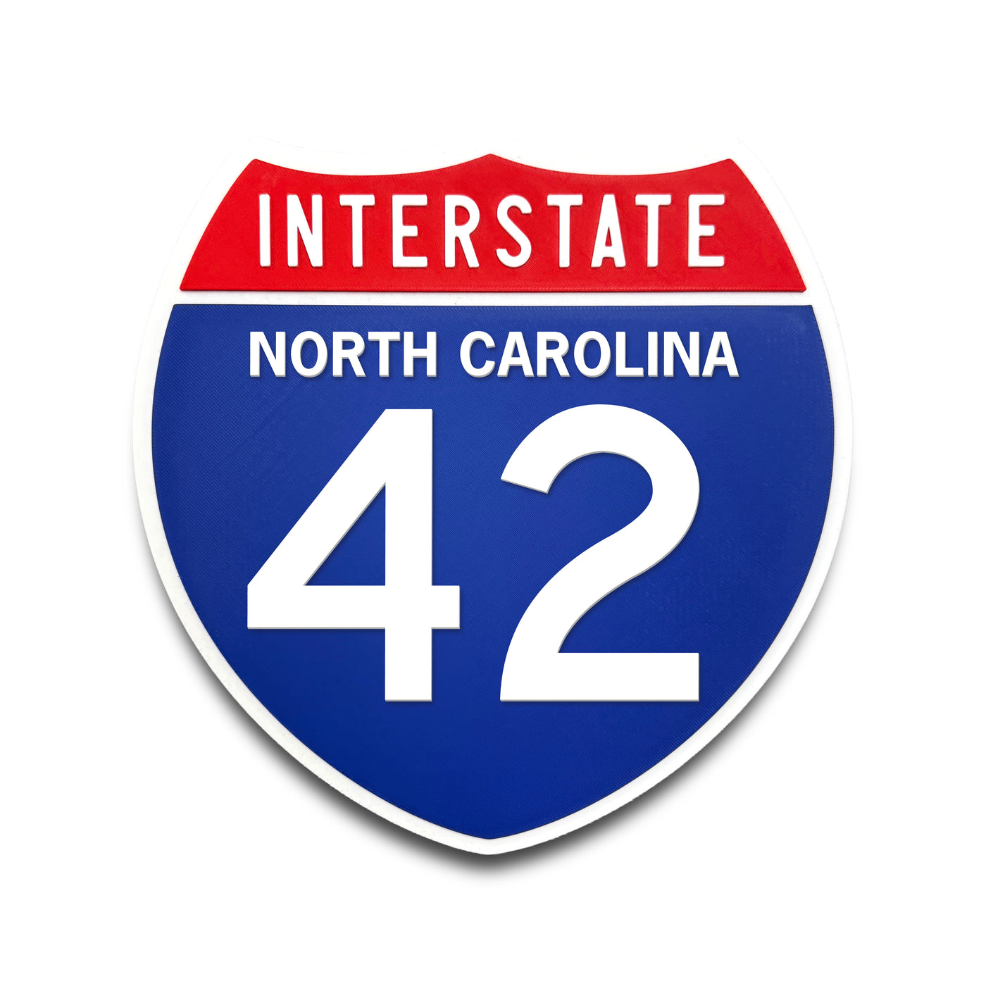 Interstate 42 North Carolina road sign replica front view