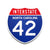Interstate 42 North Carolina road sign replica front view