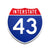Interstate 43 Number Only road sign replica front view