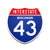 Interstate 43 Wisconsin road sign replica front view