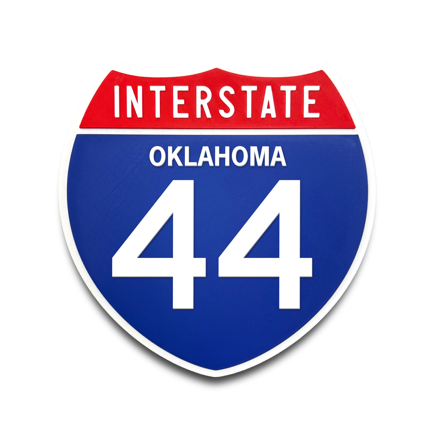 Interstate 44 Oklahoma road sign replica front view