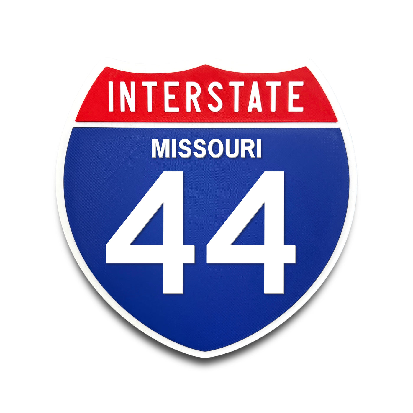 Interstate 44 Missouri road sign replica front view