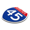 Interstate 45 Number Only road sign replica three quarter view