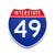 Interstate 49 Number Only road sign replica front view