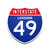 Interstate 49 Louisiana road sign replica front view