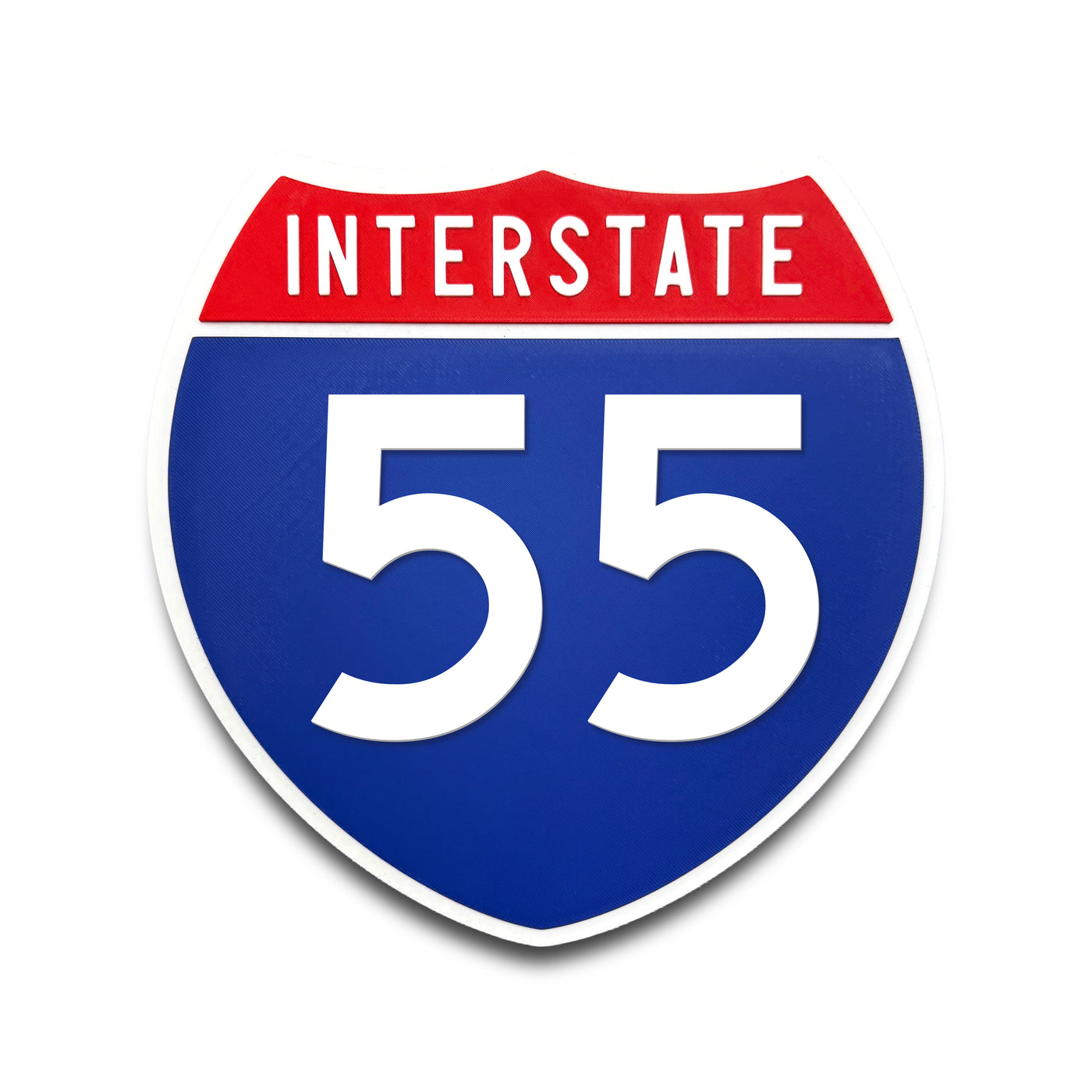 Interstate 55 Number Only road sign replica front view