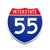 Interstate 55 Number Only road sign replica front view