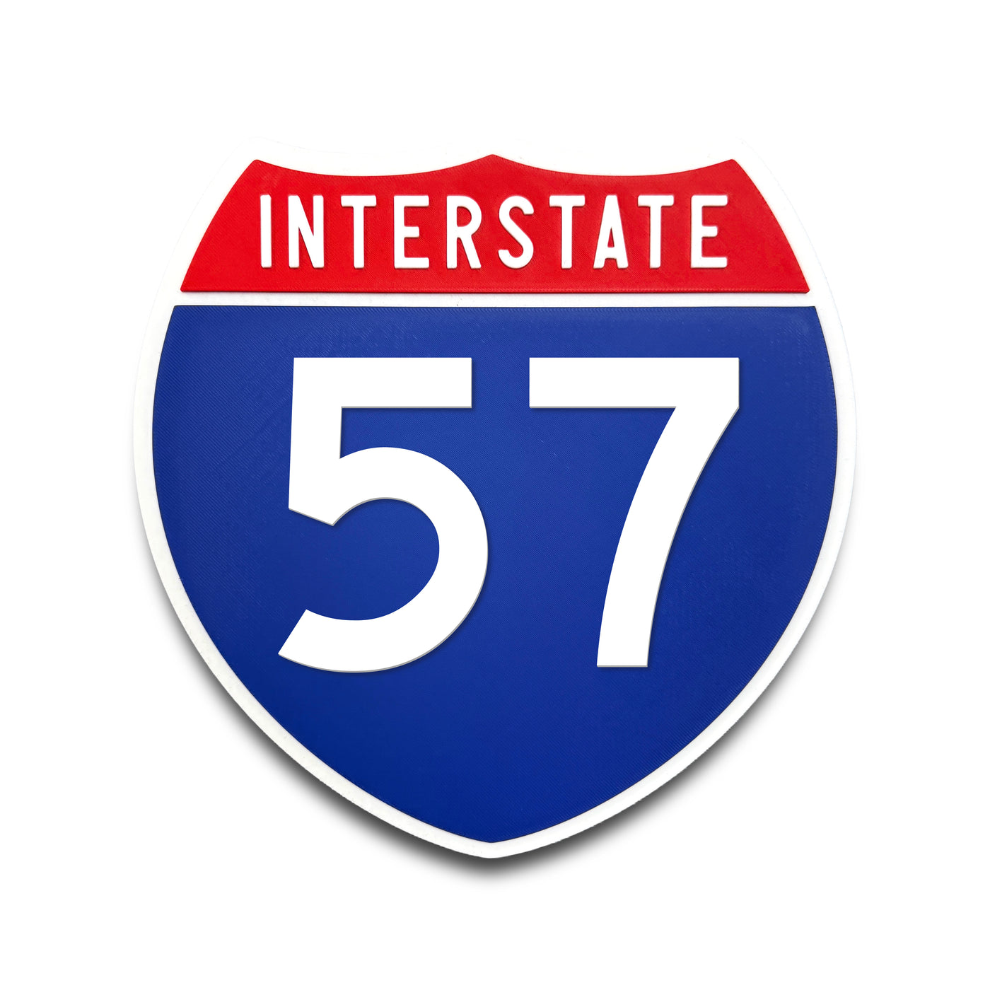 Interstate 57 Number Only road sign replica front view